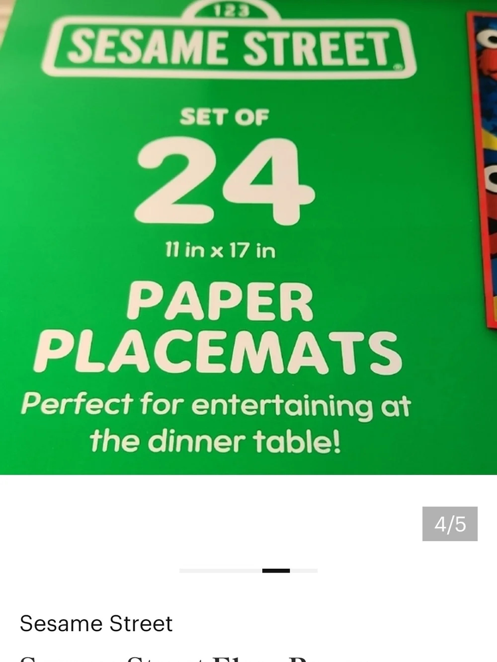 Sesame Street Elmo Kids Disposable Placemats 24 Count